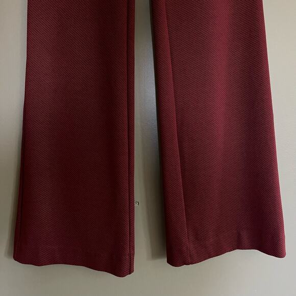 Anthropologie The Essential‎ Twill Trousers Burgundy Red Purple Size 4 Flare Leg - Picture 6 of 16
